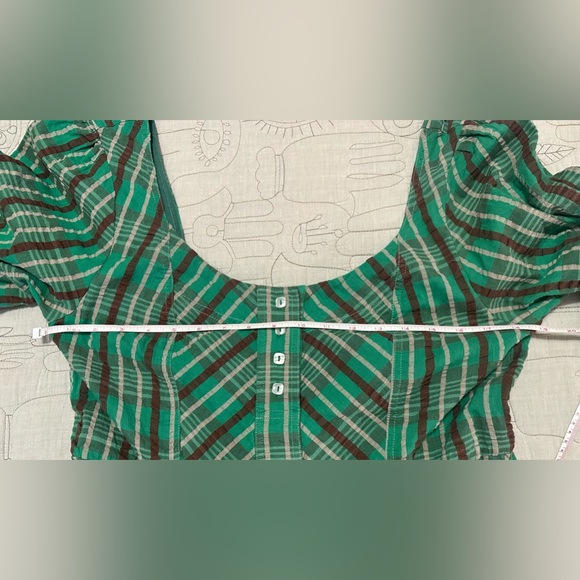 NWT Free People Tulie Plaid Midi Dress M - MSRP $168 Green Jade Combo - Picture 12 of 14
